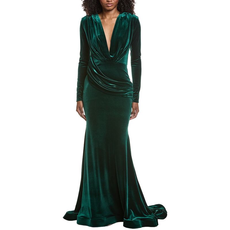 Issue New York Womens Velvet High-Low Gown